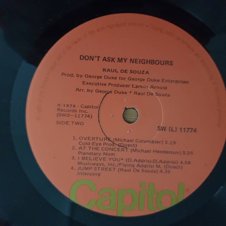Raul de Souza  Don't Ask My Neighbors  Vinyl LP Record  (VG+)