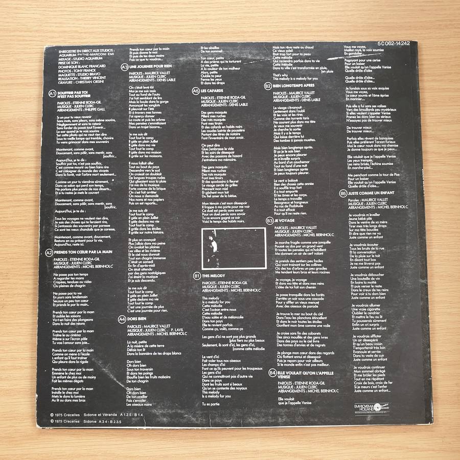 Julien Clerc  N° 7 - Vinyl LP Record  (VG+)