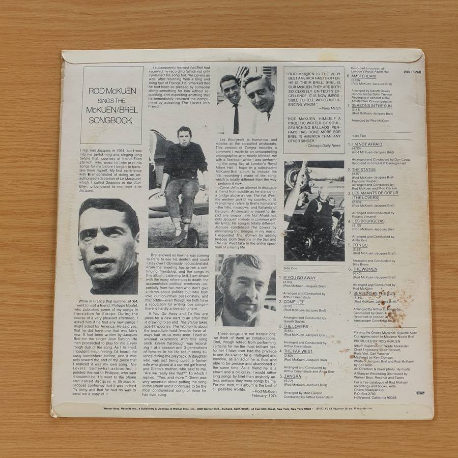 Rod McKuen  Seasons In The Sun - Vinyl LP Record  (VG+)