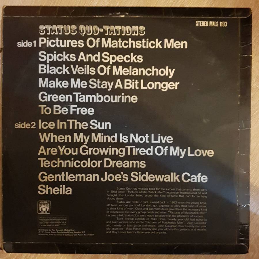 Status Quo  Status Quo-Tations - Vinyl LP Record - Opened  - Good+ Quality (G+)