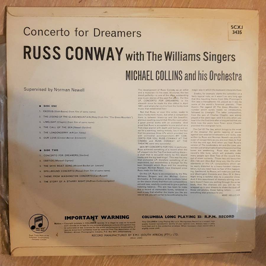 Russ Conway with The Williams Singers  Concerto For Dreamers - Michael Collins and His Orch...