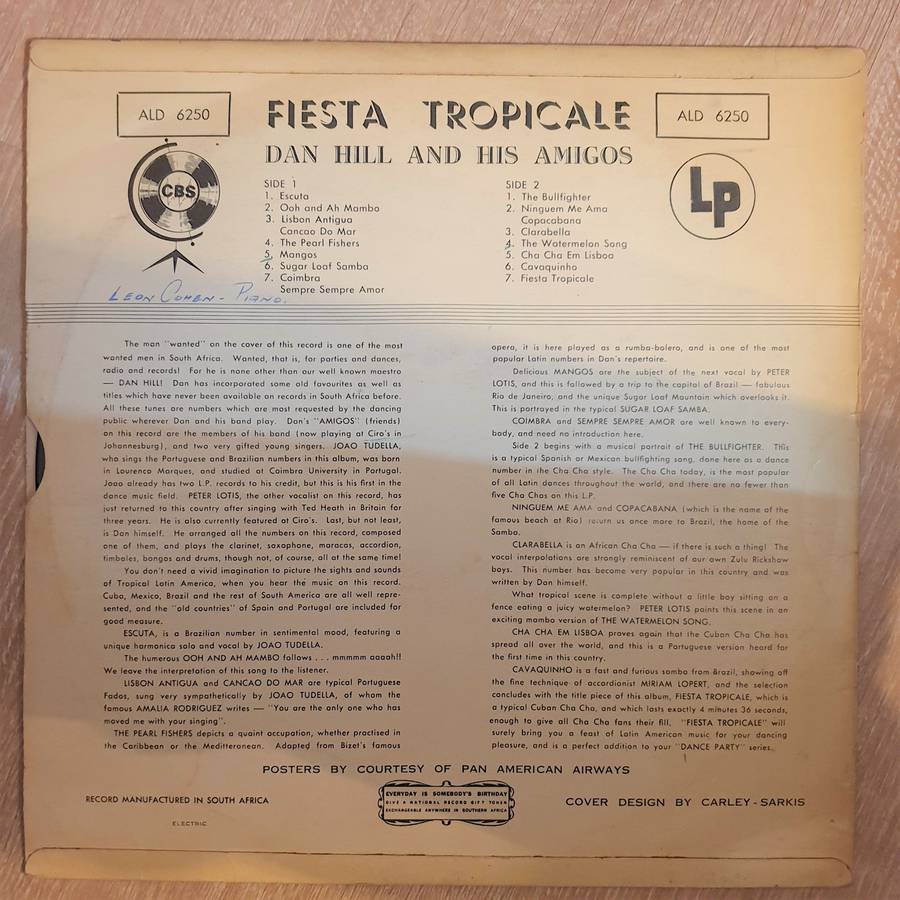 Dan Hill and his Amigos  Fiesta Tropicale - Vinyl LP Record - Opened  - Very-Good  Quality ...