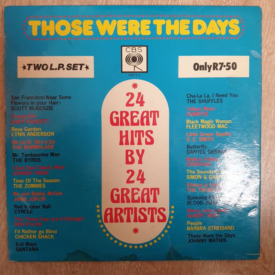 Those Were The Days - 24 Great Hits by 24 Great Artists - Double Vinyl LP Record - Opened  - Very...