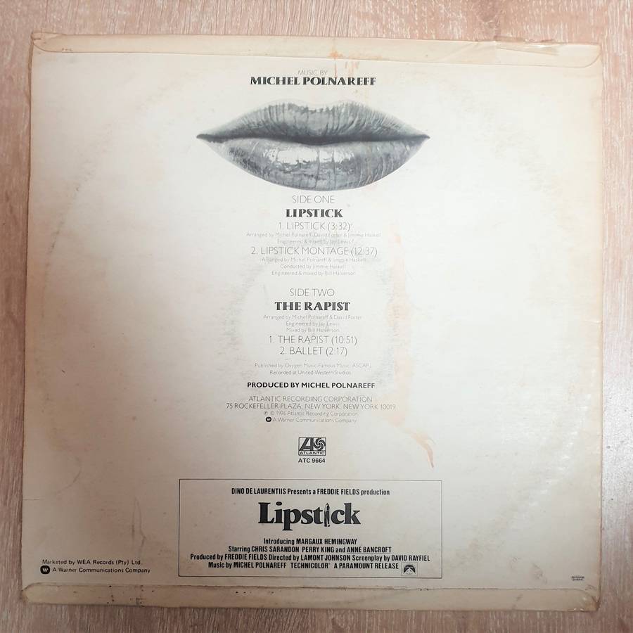 Lipstick - Michel Polnareff - Original Soundtrack - Vinyl LP Record - Opened  - Very-Good  Qua...
