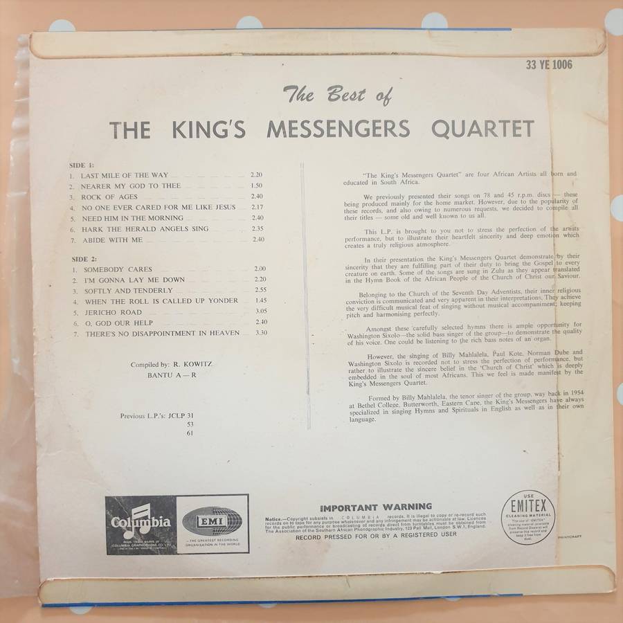 The Kings Messengers Quartet  The Best Of - Vinyl LP Record - Very-Good Quality (VG)