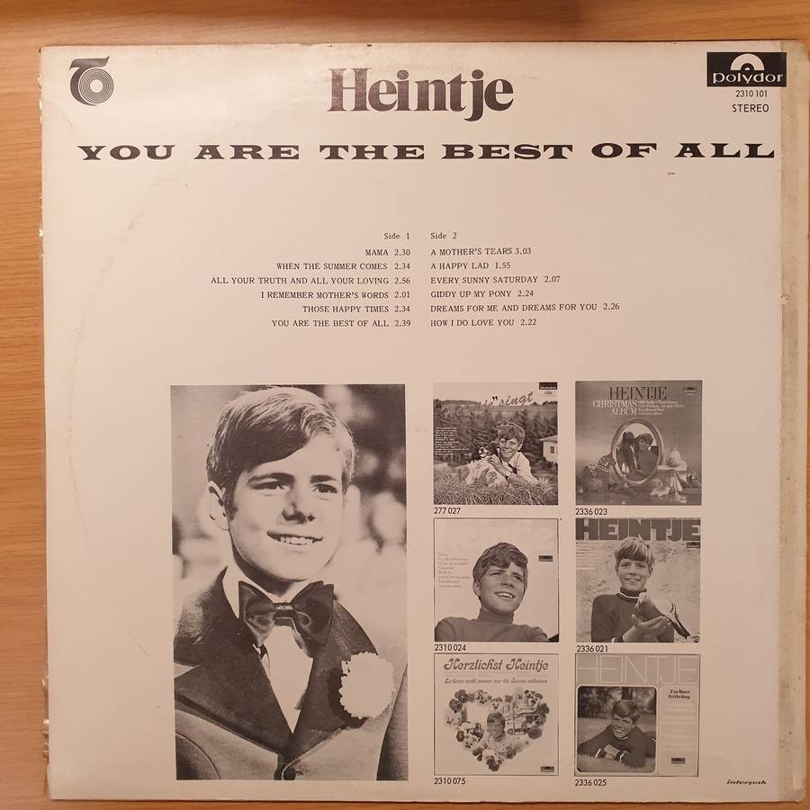Heintje  You Are The Best Of All - Vinyl LP Record - Very-Good+ Quality (VG+)