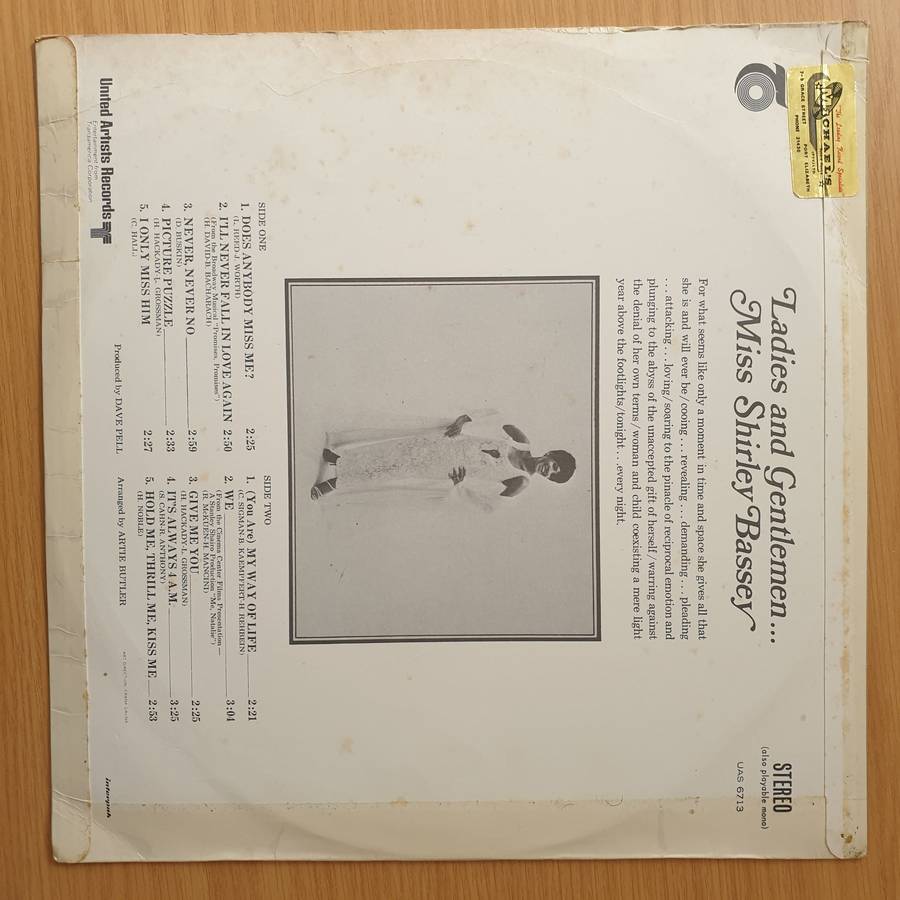 Shirley Bassey - Does Anybody Miss Me - Vinyl LP Record - Very-Good+ Quality (VG+) (verygoodplus)