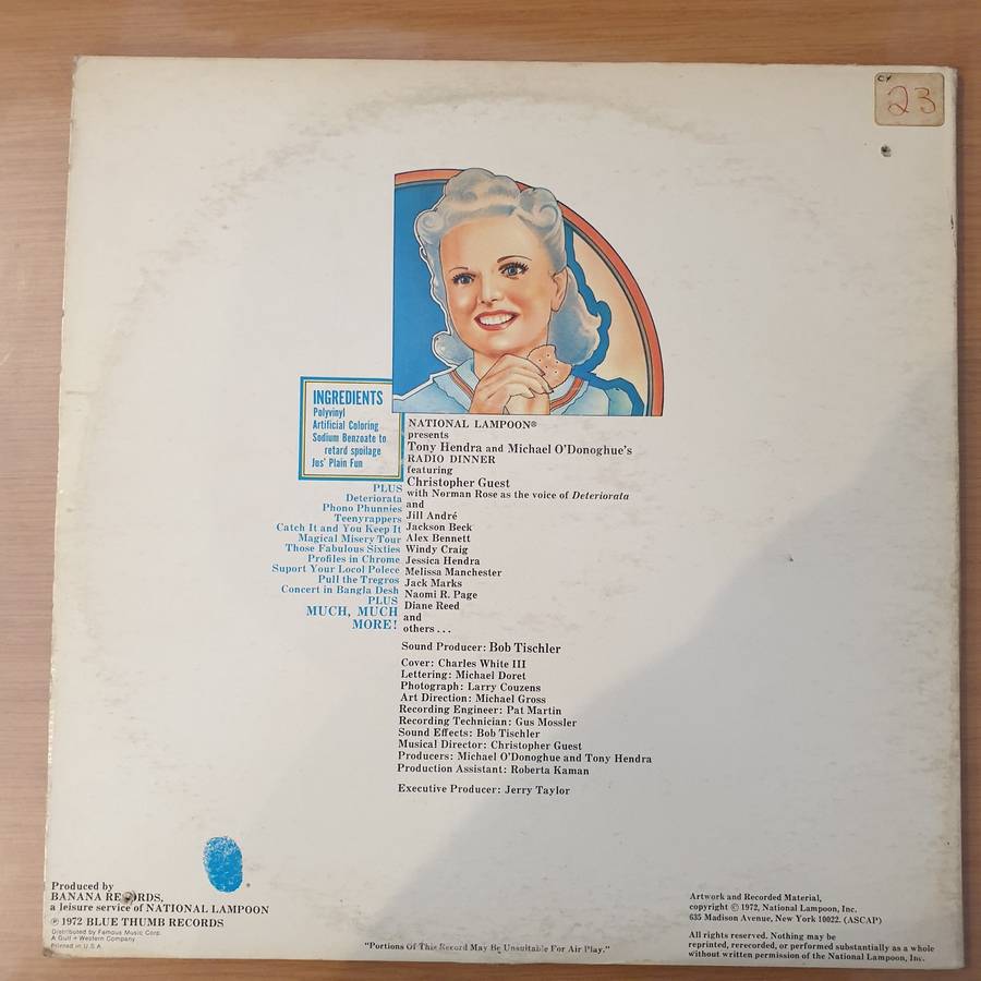 National Lampoon  Radio Dinner - Vinyl LP Record - Very-Good+ Quality (VG+) (verygoodplus)