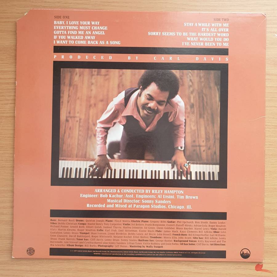 Walter Jackson  I Want to Come Back as a Song - Vinyl LP Record - Very-Good+ Quality (VG+)