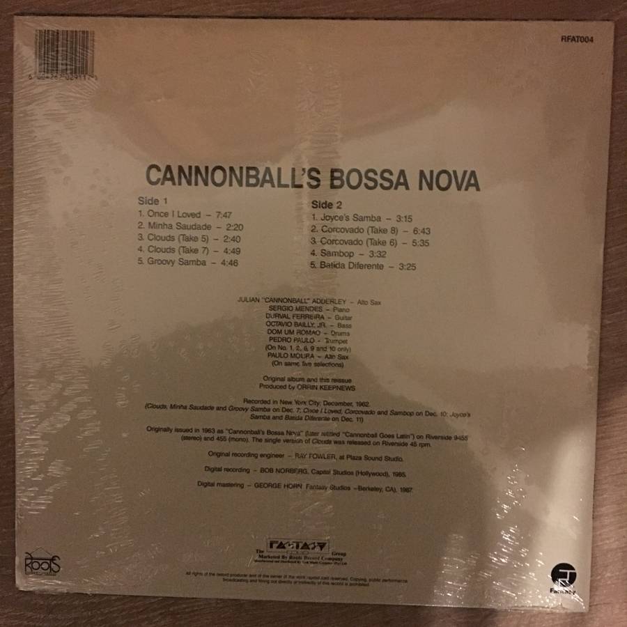 Cannonball Adderley With The Bossa Rio Sextet Of Brazil  Cannonball's Bossa Nova -  Vinyl L...