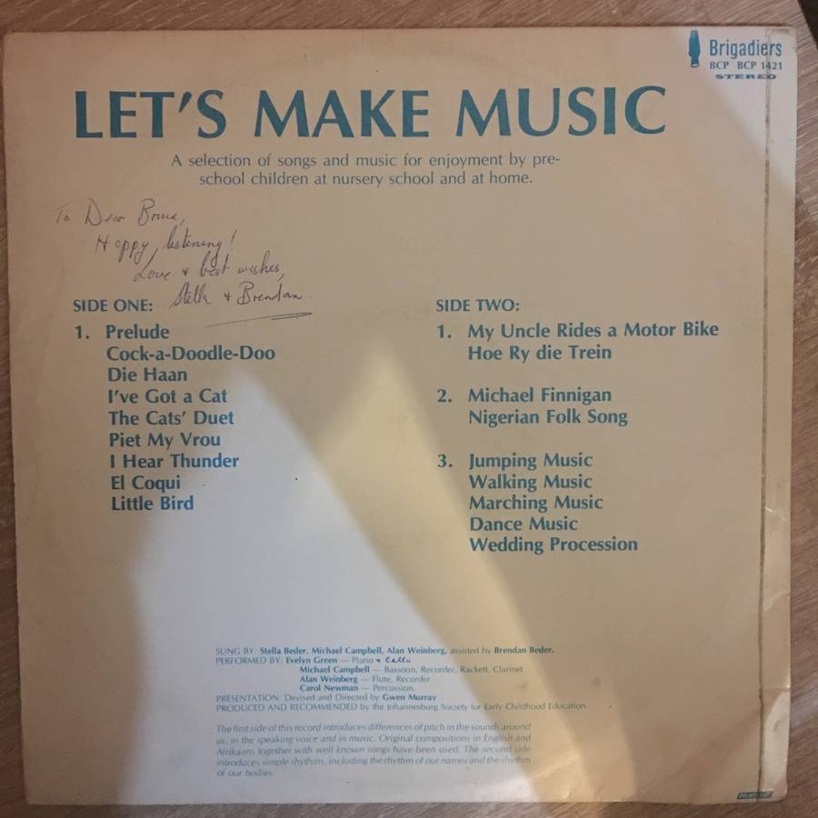 Let's Make Music  - For Pre-School/ Nursery School Children (Brigadier) - Vinyl LP Record - Good+...