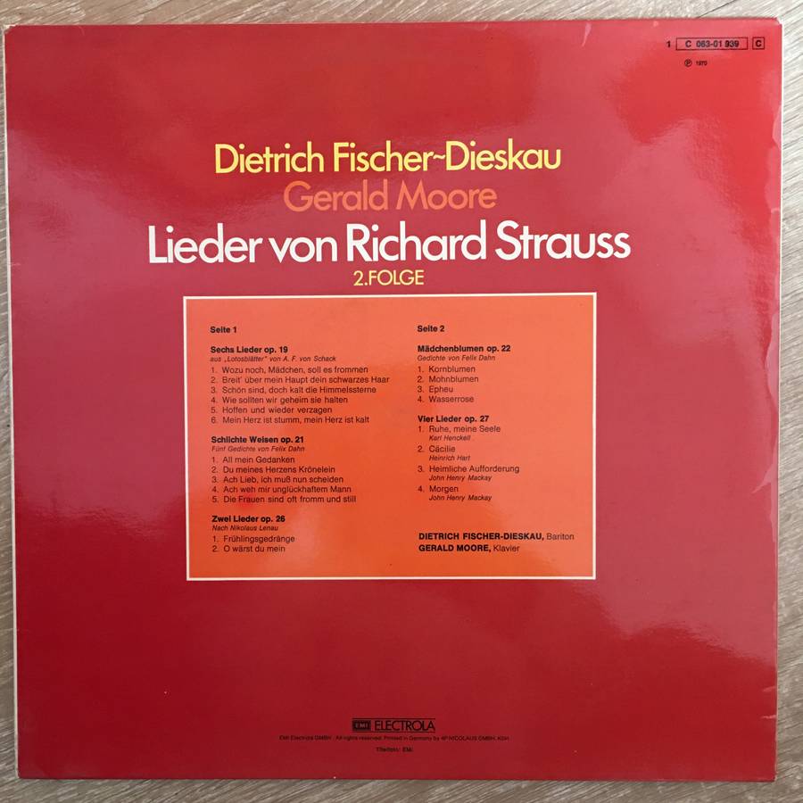 Richard Strauss, Dietrich Fischer-Dieskau, Gerald Moore  Lieder Von Richard Strauss 2. Folg...