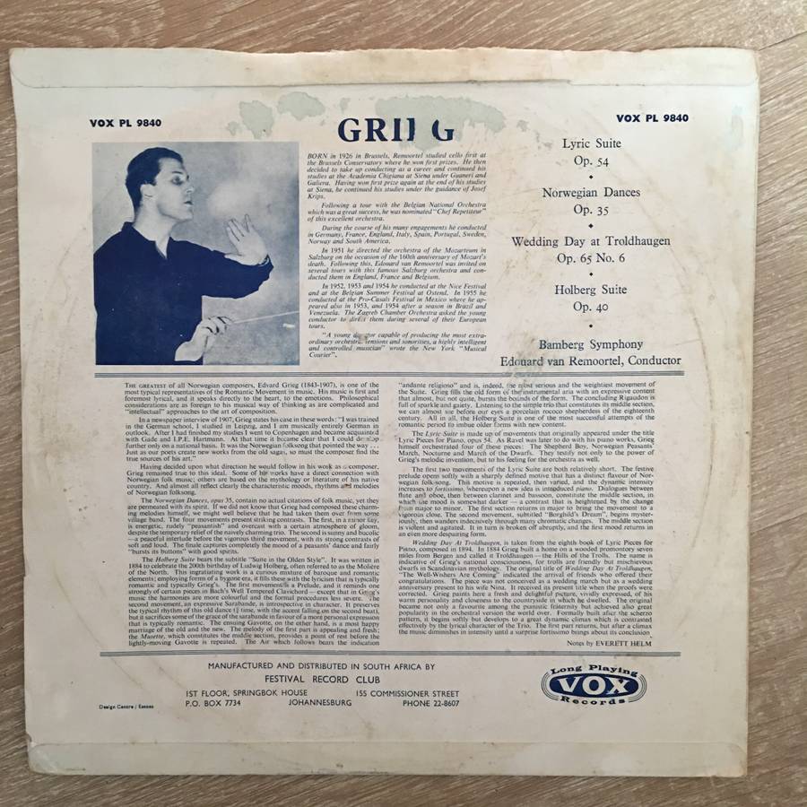 Grieg, Bamberg Symphony Orchestra, Edouard Van Remoortel  Lyrics Suite, Op. 54 - Norwegian ...