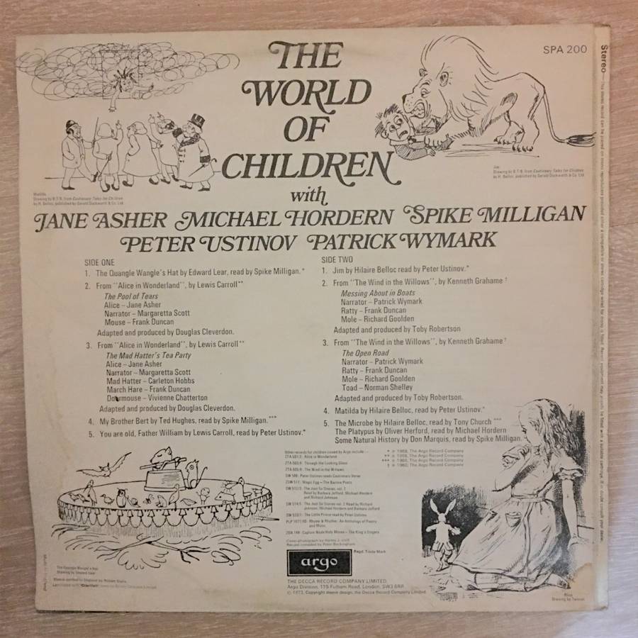 The World Of Children - Jane Asher, Spike Milligan, Peter Ustinov - Vinyl LP Record - Opened  - V...