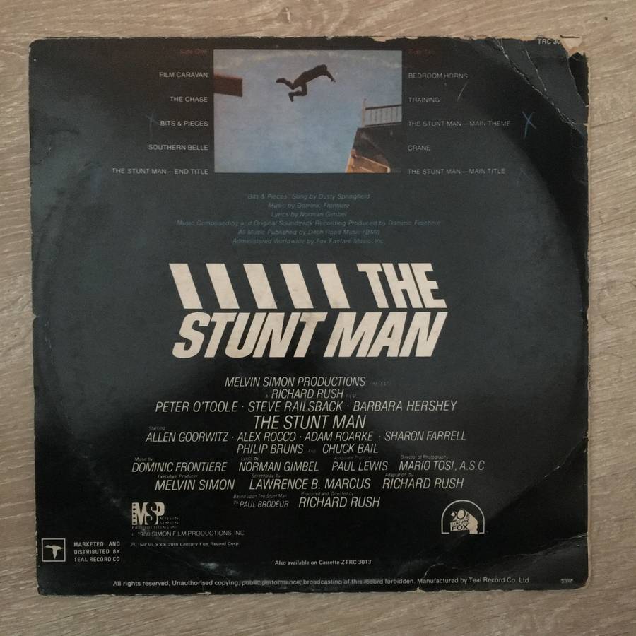 Dominic Frontiere  The Stunt Man (The Original Motion Picture Soundtrack) - Vinyl LP Record...