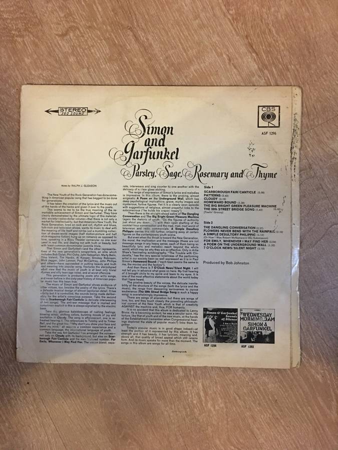 Simon And Garfunkel  Parsley, Sage, Rosemary And Thyme (ASF) - Vinyl LP Record  (VG)