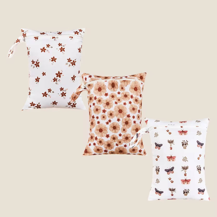 3 pack reusable wet bag - Warm colors