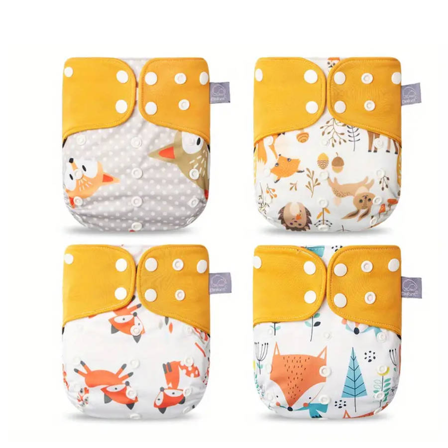 4 pack Elinfant grey lining pockets, Foxes