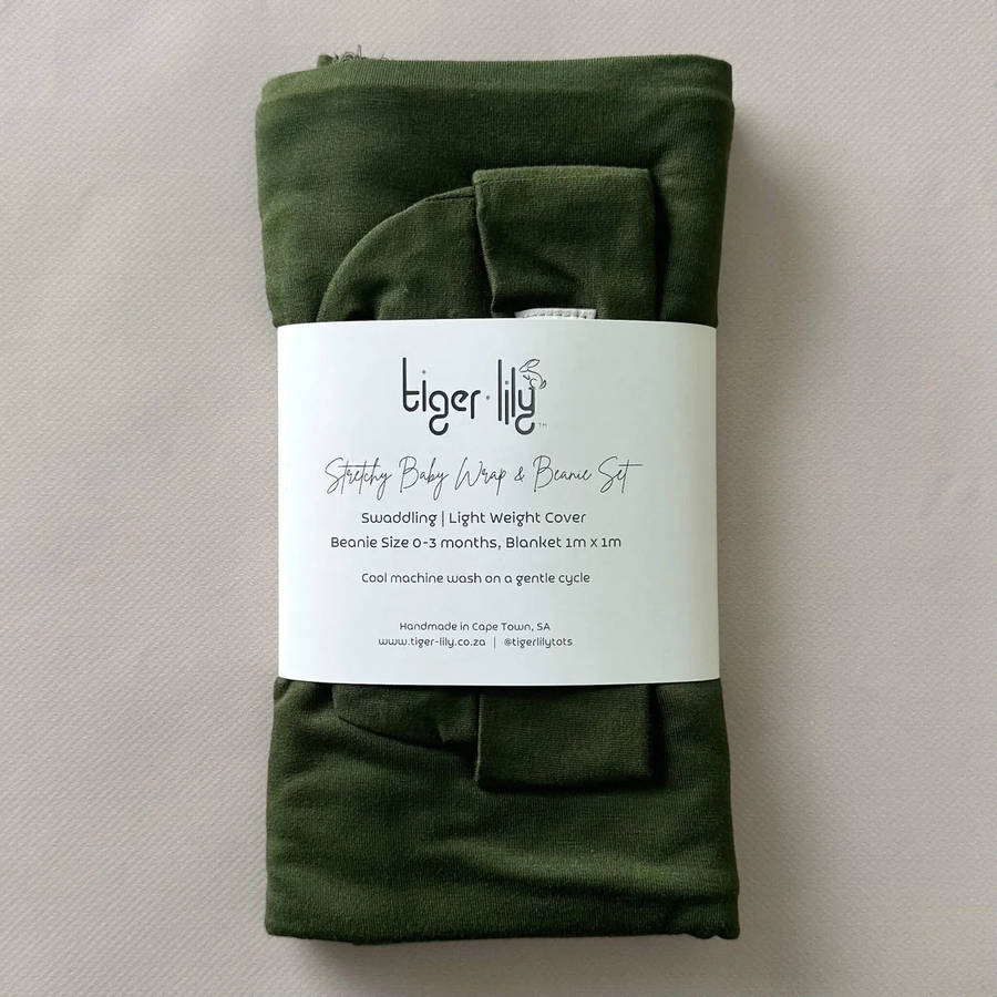 Tiger Lily swaddle and beanie set - various colors