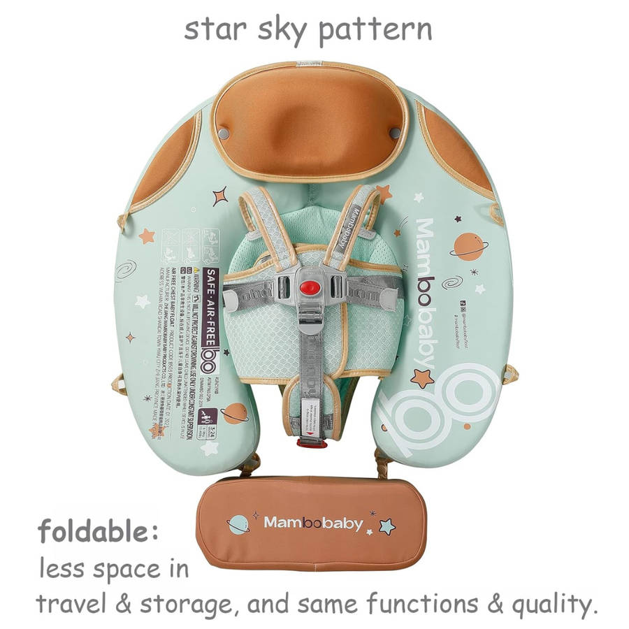 Mambobaby chest and back float - Air free - With canopy - Foldable green