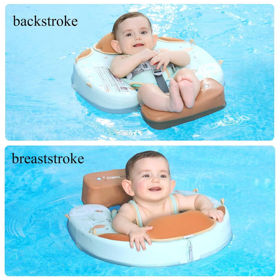 Mambobaby chest and back float - Air free - With canopy - Foldable green