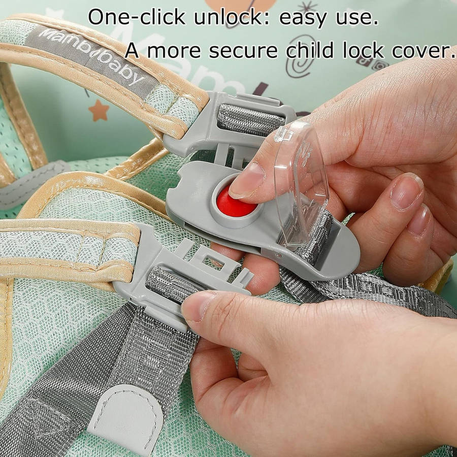 Mambobaby chest and back float - Air free - With canopy - Foldable green