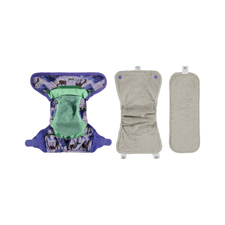 PopIn Single Printed Nappy Bamboo - Moose