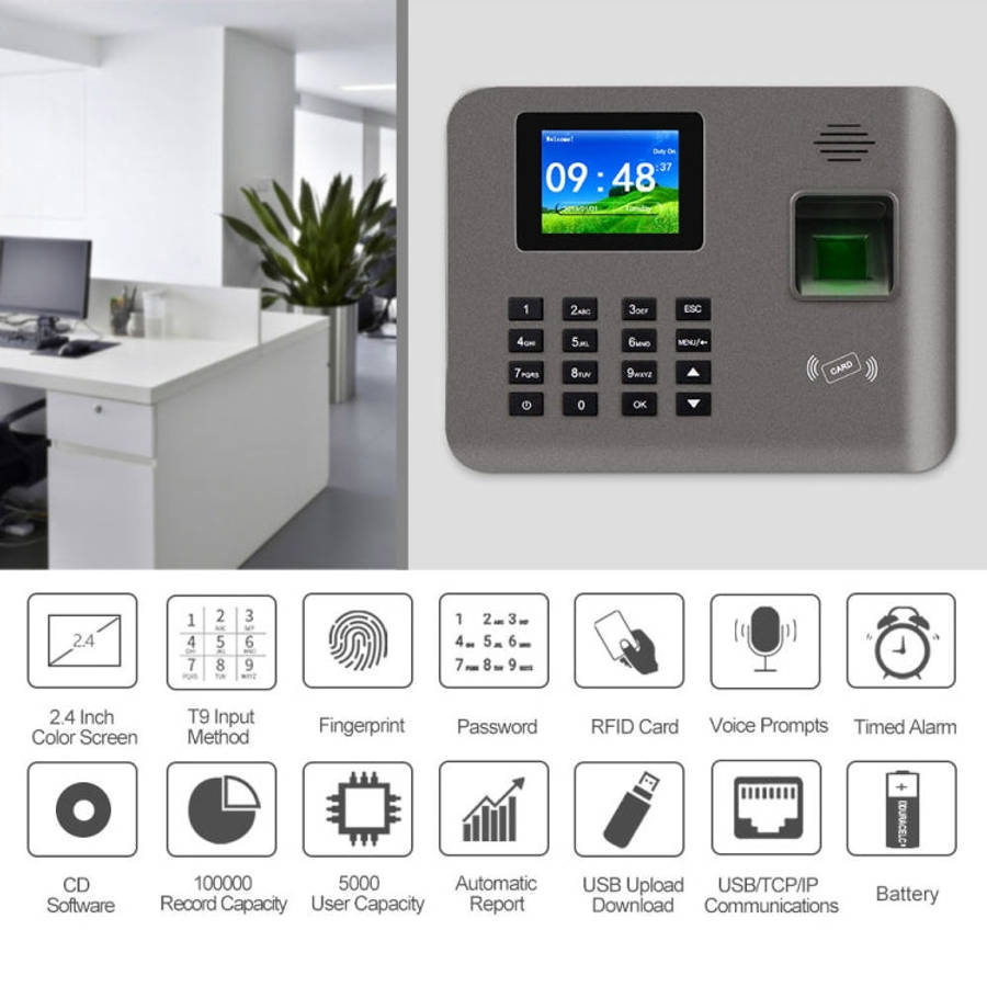 Realand AL325D Fingerprint Time Attendance with 2.4 inch Color Screen & ID Card Function & WiFi &...