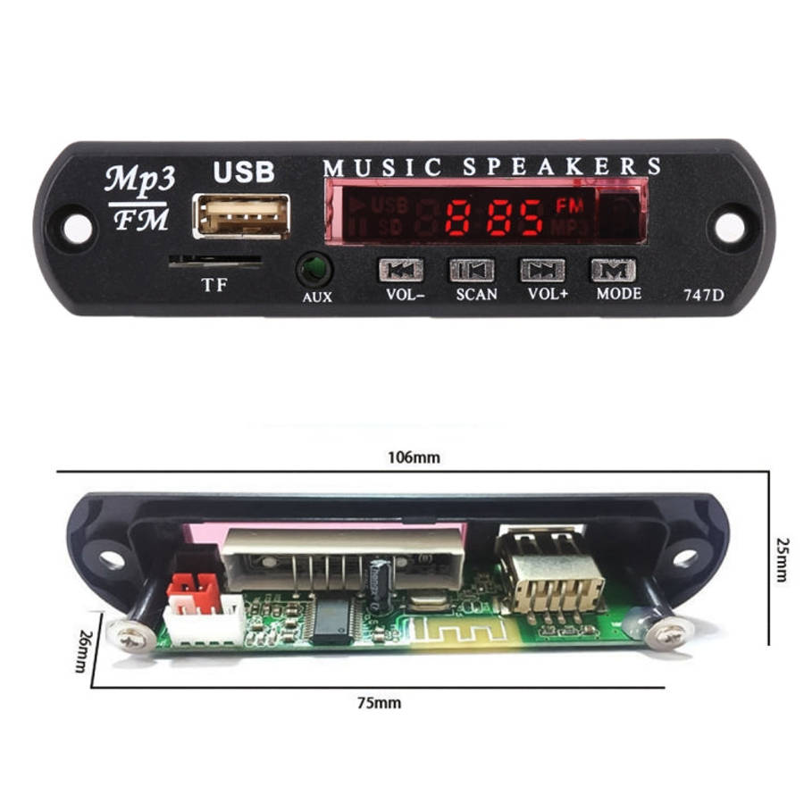 Car 12V Audio Bluetooth MP3 Player Decoder Board FM Radio TF USB 3.5 mm AUX, without Recording, w...