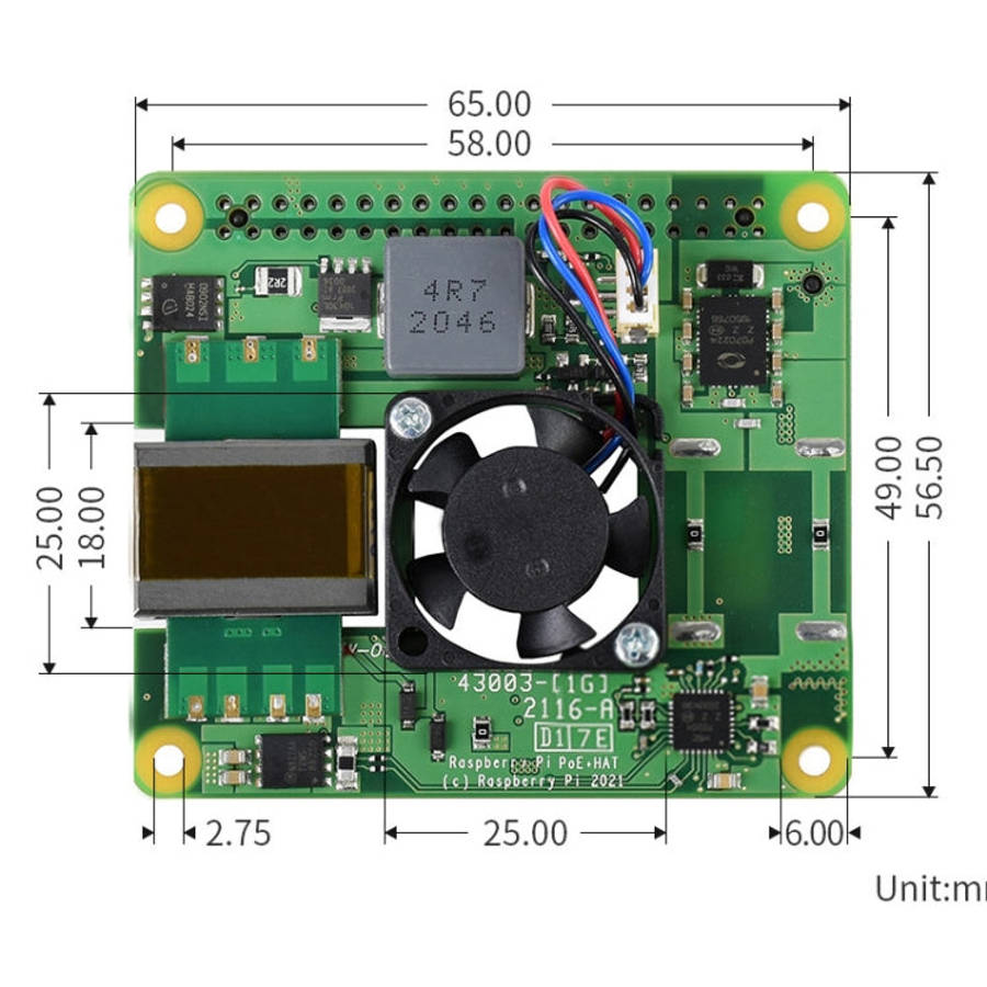 Waveshare Raspberry Pi PoE+ HAT Ethernet Expansion Board for Raspberry Pi 3B+/4B