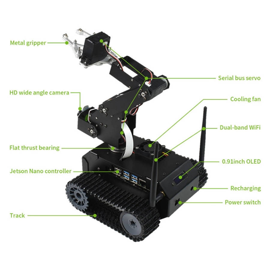Waveshare JETANK AI Tracked Mobile Robot Kit, Based on Jetson Nano, EU Plug, Waveshare JETANK AI