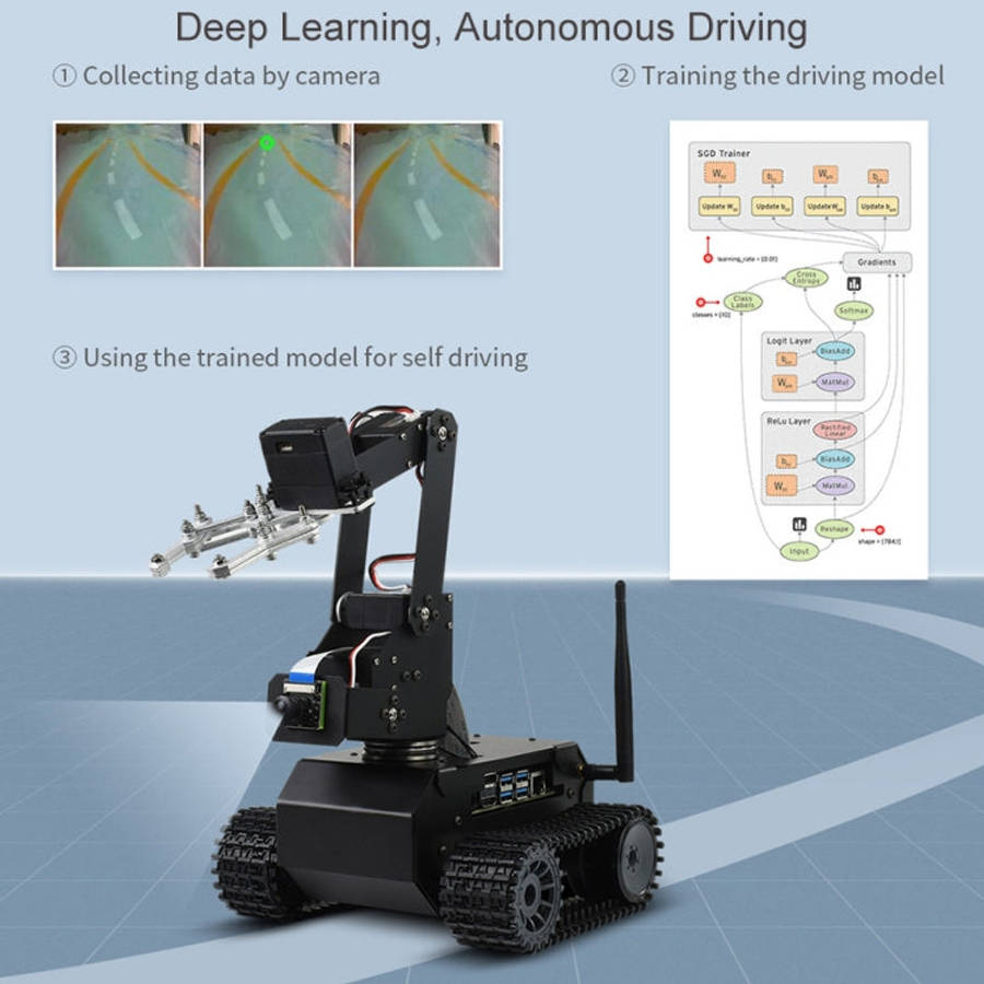 Waveshare JETANK AI Tracked Mobile Robot Kit, Based on Jetson Nano, EU Plug, Waveshare JETANK AI