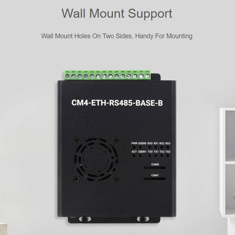 Waveshare Dual ETH Mini-Computer for Raspberry Pi CM4, Gigabit Ethernet, 4CH Isolated RS485