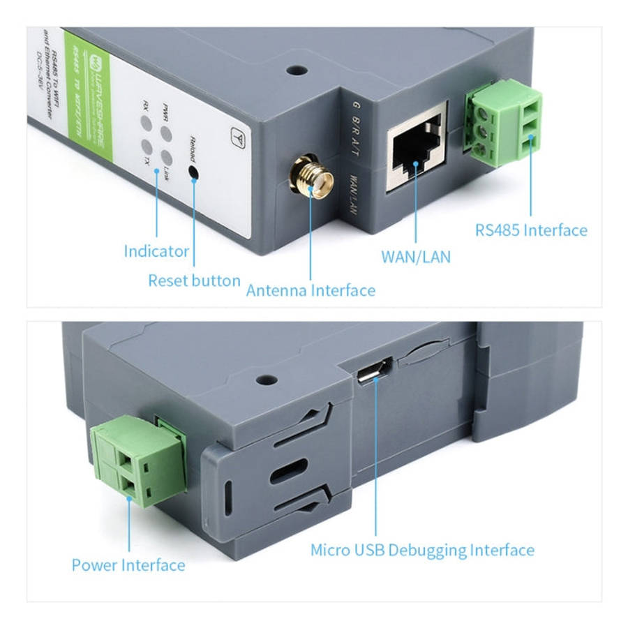 Waveshare Rail-Mount Serial Server RS485 to WIFI/Ethernet Module, Modbus MQTT Gateway, 21968