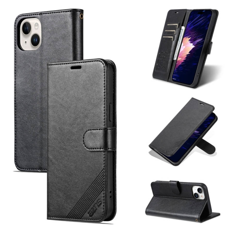 AZNS Sheepskin Texture Flip Leather Phone Case, For iPhone 18 Pro, For iPhone 18 Pro Max, For iPh...