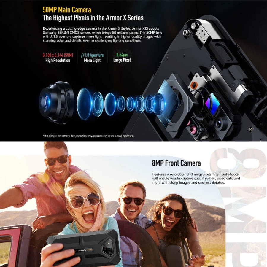 Ulefone Armor X13, IP68/IP69K Rugged Phone, 6.52 inch Android 15 MediaTek Helio G36 Octa Core, Ne...