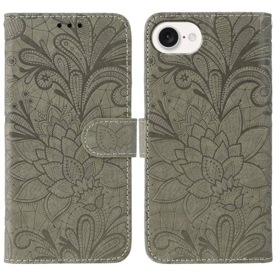 Lace Flower Embossing Flip Leather Phone Case, For iPhone 18 Pro / 17 Pro, For iPhone 18 Pro Max ...