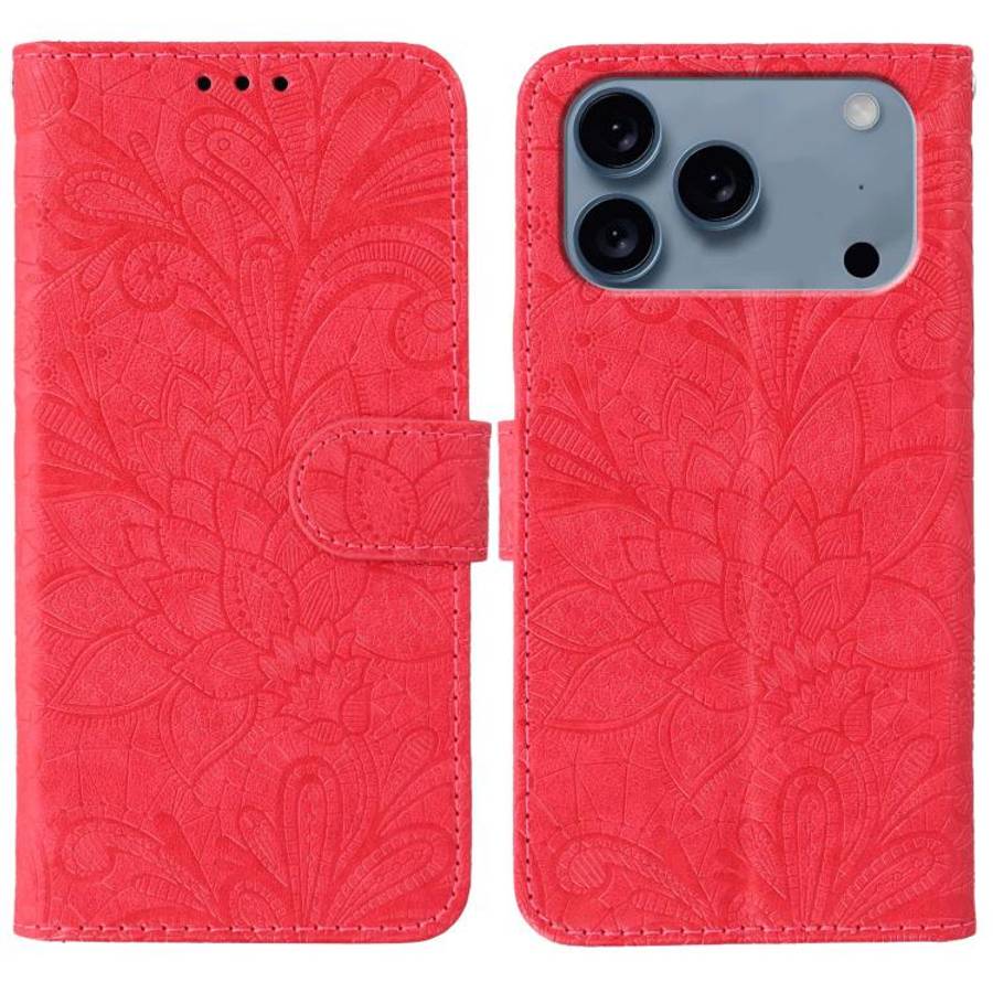 Lace Flower Embossing Flip Leather Phone Case, For iPhone 18 Pro / 17 Pro, For iPhone 18 Pro Max ...