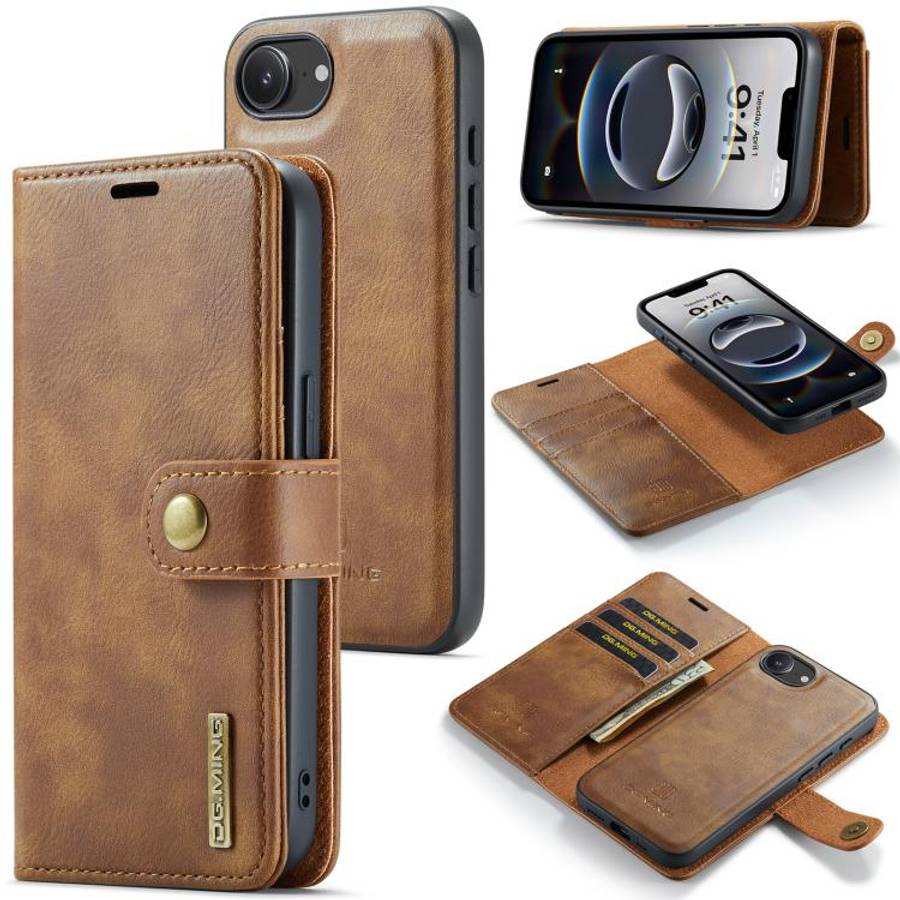 DG.MING Crazy Horse Texture Detachable Magnetic Leather Phone Case, For iPhone 18 Pro / 17 Pro, F...