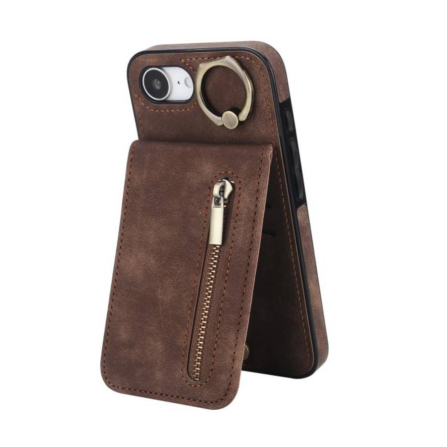 Retro Ring and Zipper RFID Card Slot Phone Case, For iPhone 18 Pro / 17 Pro, For iPhone 18 Pro Ma...