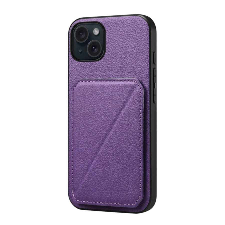 D04 Calf Texture Dual Card Slot Holder Phone Case, For iPhone 18 Pro / 17 Pro, For iPhone 18 Pro ...