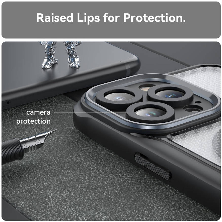 Carbon Fiber Texture MagSafe Translucent Phone Case, For iPhone 15 Pro, For iPhone 15 Plus / 14 P...
