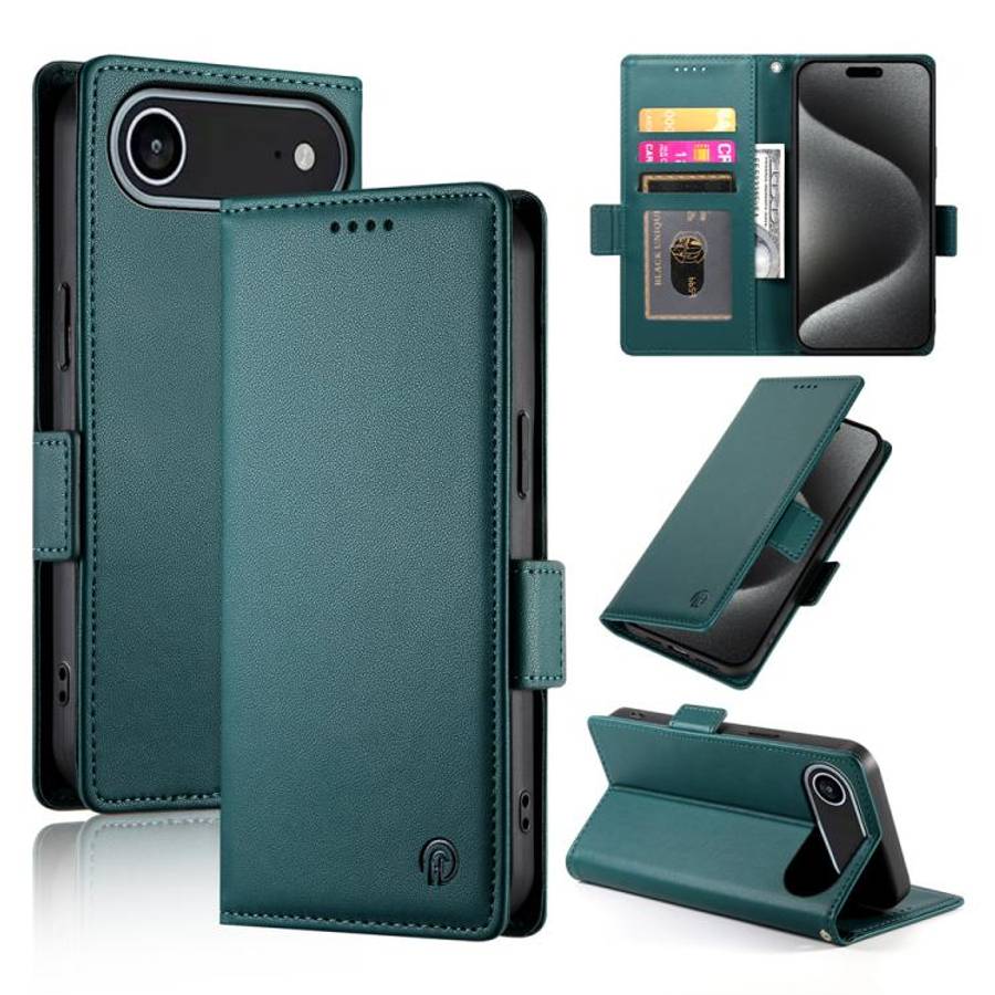 Side Buckle Magnetic Frosted Leather Phone Case, For iPhone 18 Pro / 17 Pro, For iPhone 18 Pro Ma...