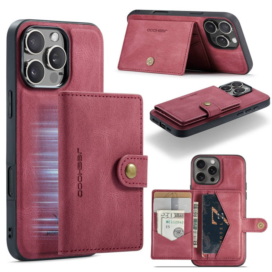 JEEHOOD J01 Retro Magnetic Detachable Wallet Phone Case, For iPhone 18 Pro / 17 Pro, For iPhone 1...