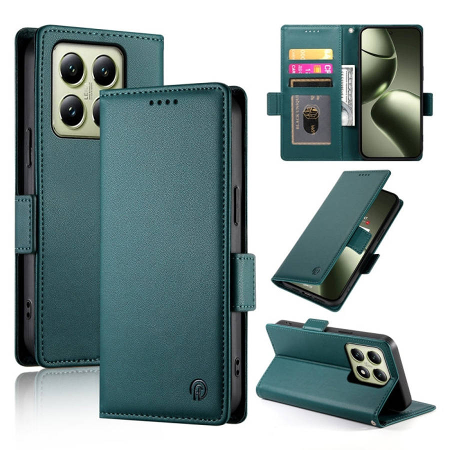 Side Buckle Magnetic Frosted Leather Phone Case, For Xiaomi 14T