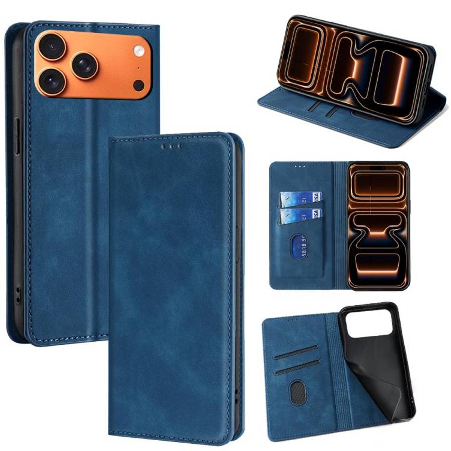 Skin Feel Magnetic Leather Phone Case, For iPhone 17 Pro Max, For iPhone 17 Pro, For iPhone 17, F...