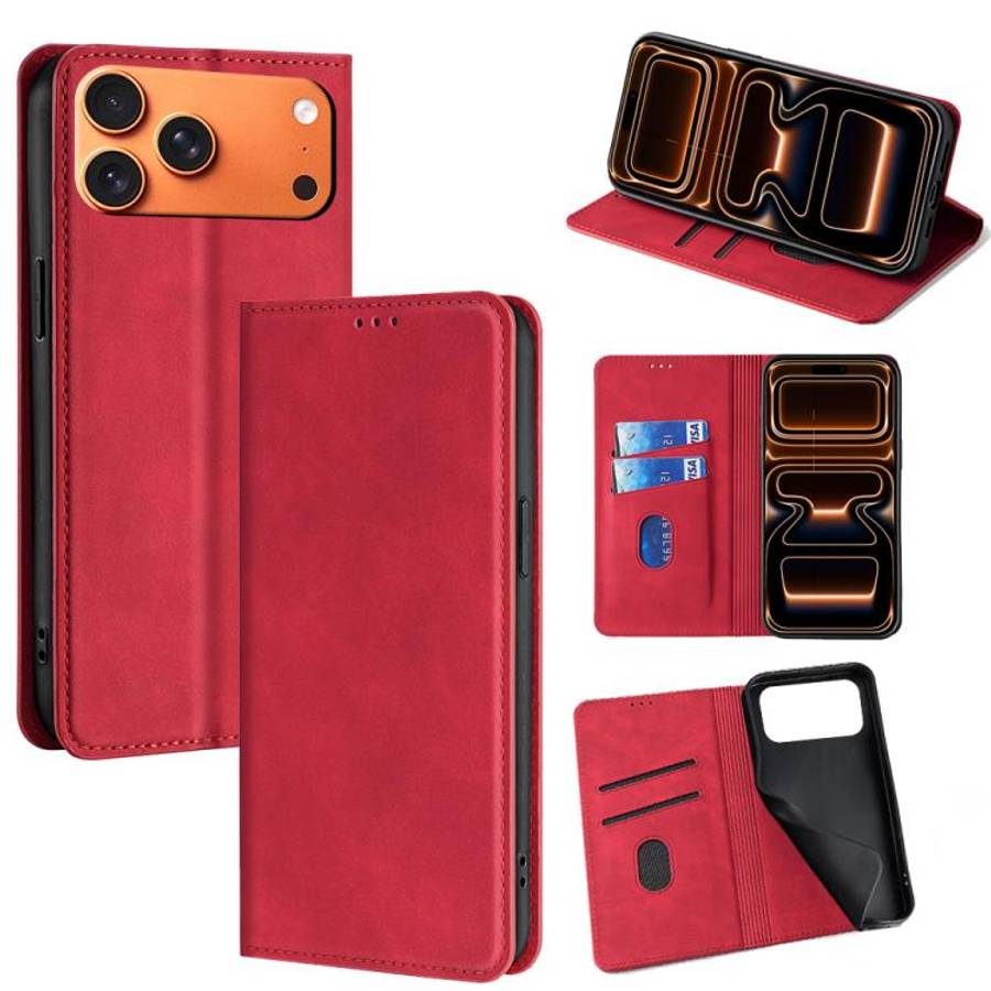 Skin Feel Magnetic Leather Phone Case, For iPhone 17 Pro Max, For iPhone 17 Pro, For iPhone 17, F...