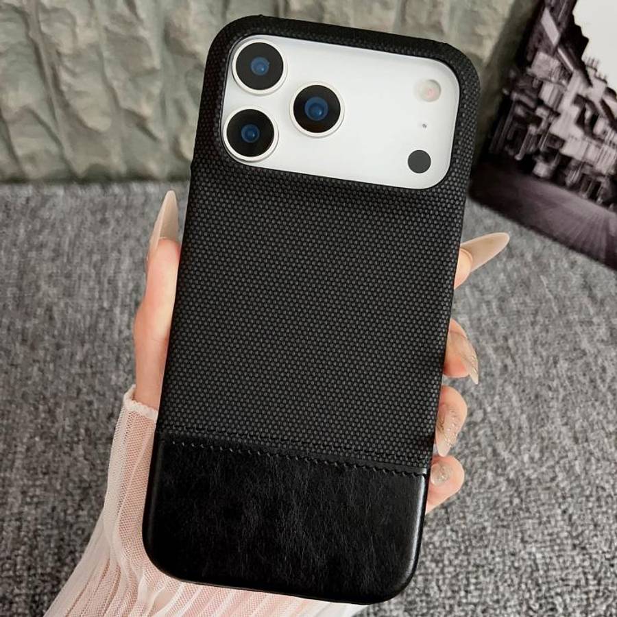 Stitching Cloth MagSafe Magnetic PC Hybrid PU Phone Case, For iPhone 18 Pro / 17 Pro, For iPhone ...