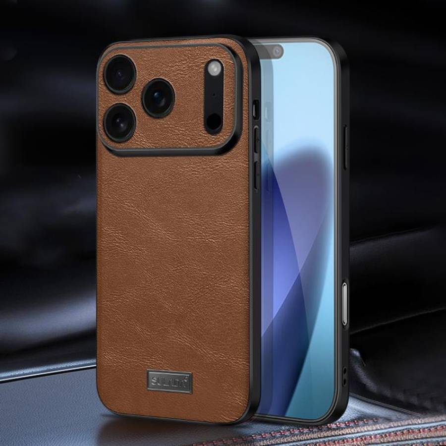 SULADA Shockproof TPU Hybrid Handmade Leather Phone Case, For iPhone 17 Pro Max, For iPhone 17 Pr...