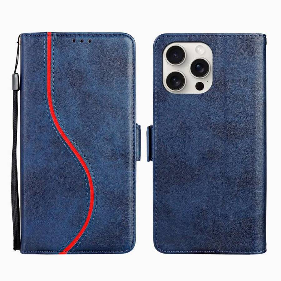 Side Buckle S Curve Leather Phone Case, For iPhone 15 Pro Max, For iPhone 15 Pro, For iPhone 15 P...